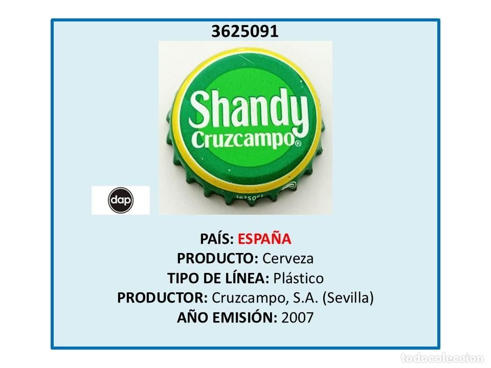 Coleccionismo de cervezas: TAPON CORONA CAPSULA CHAPA CERVEZA SHANDY CRUZCAMPO (ESPA&Ntilde;A)