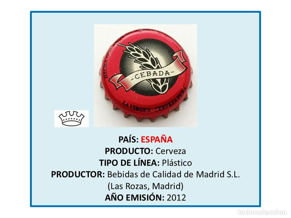 Coleccionismo de cervezas: TAPON CORONA CAPSULA CHAPA CERVEZA LA VIRGEN (CEBADA) (ESPA&Ntilde;A)