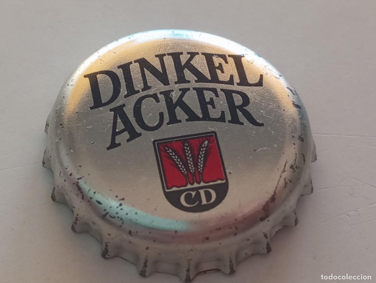 Coleccionismo de cervezas: Chapa tap&oacute;n corona de la cerveza alemana DINKEL ACKER (plateada)
