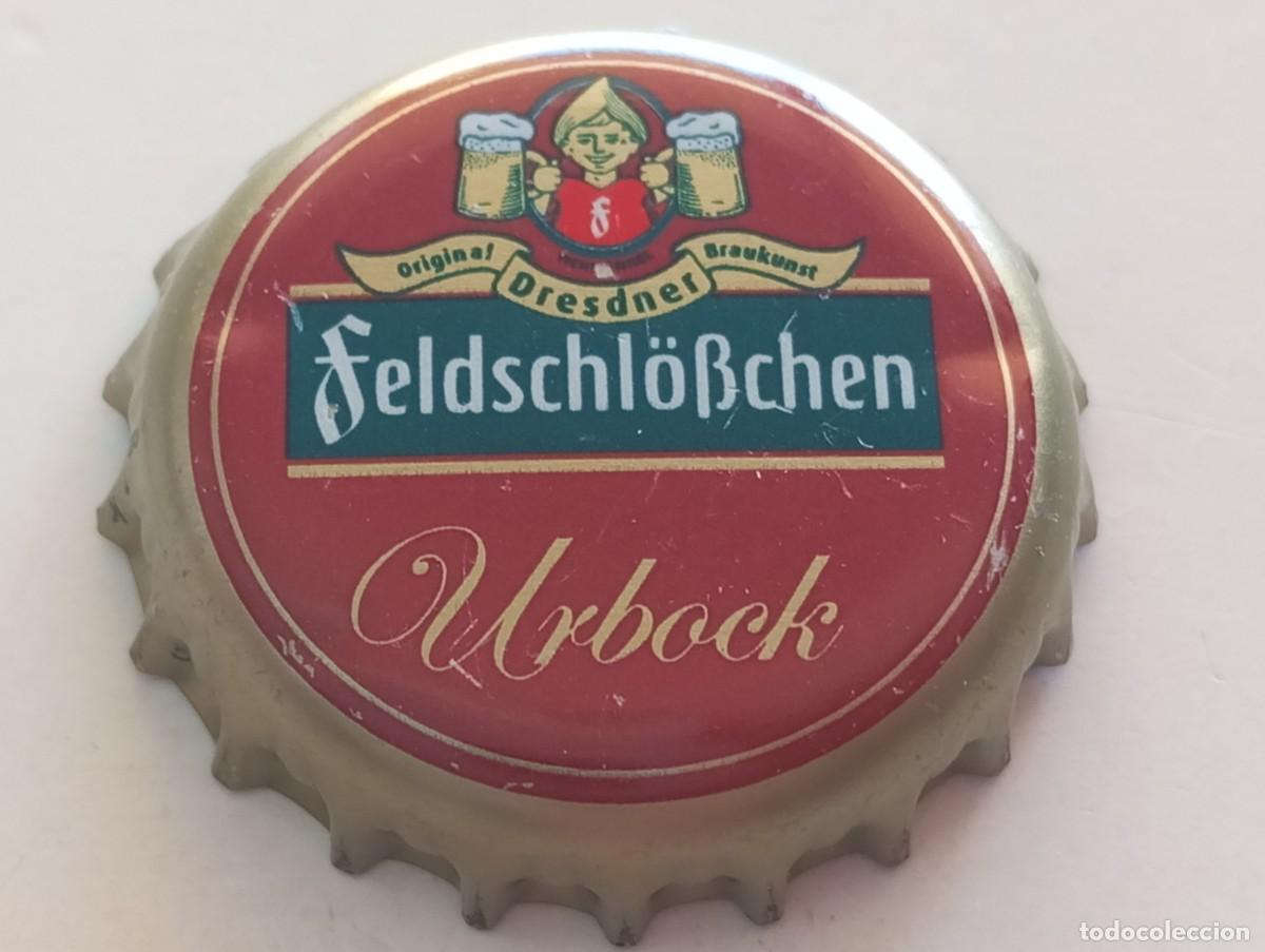 Coleccionismo de cervezas: Chapa tap&oacute;n corona de la cerveza alemana DRESDNER FELDSCHL&Ouml;SSCHEN URBOCK