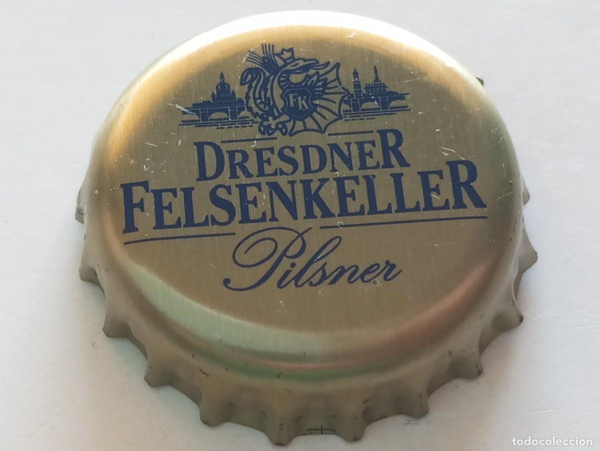 Coleccionismo de cervezas: Chapa tap&oacute;n corona de la cerveza alemana DRESDNER FELSENKELLER PILSNER