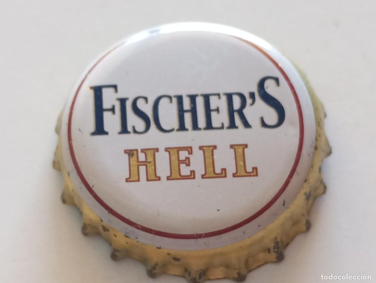 Coleccionismo de cervezas: Chapa tap&oacute;n corona de la cerveza alemana FISCHER'S HELL