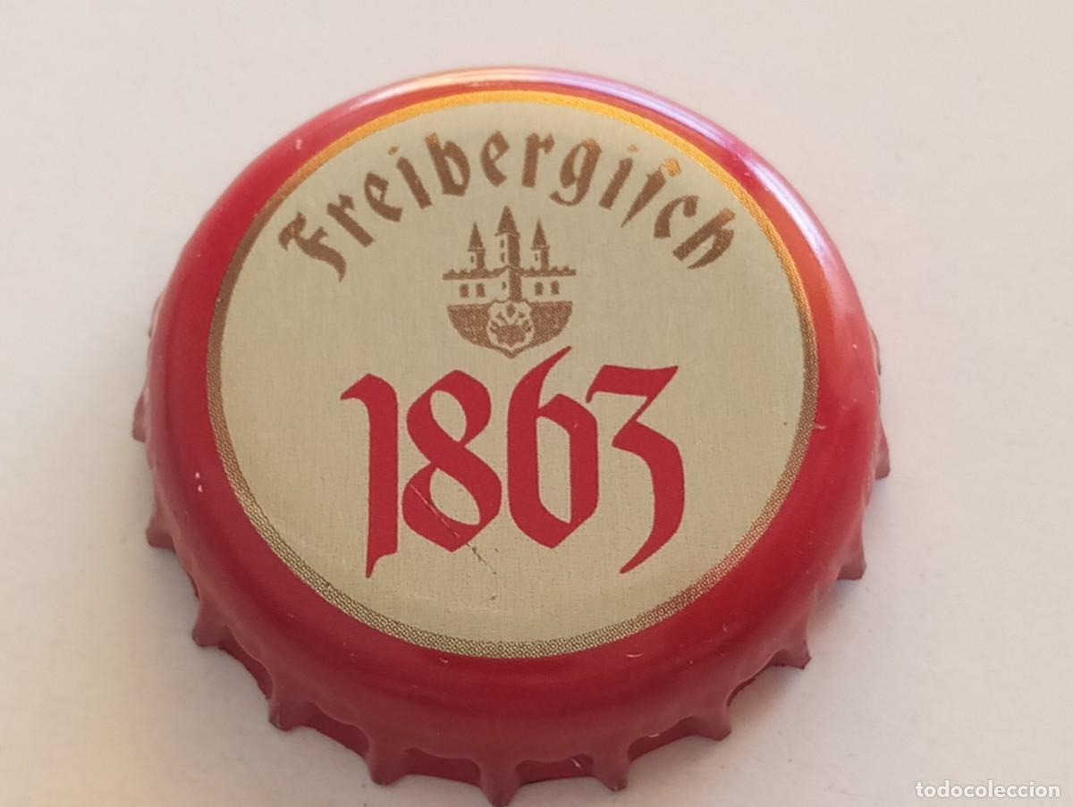 Coleccionismo de cervezas: Chapa tap&oacute;n corona de la cerveza alemana FREIBERGISCH 1863