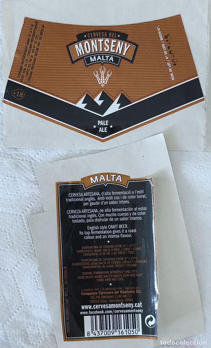 Coleccionismo de cervezas: ETIQUETA CERVEZA - MONTSENY MALTA - Sant Miquel de Baleny&agrave; ( Barcelona )