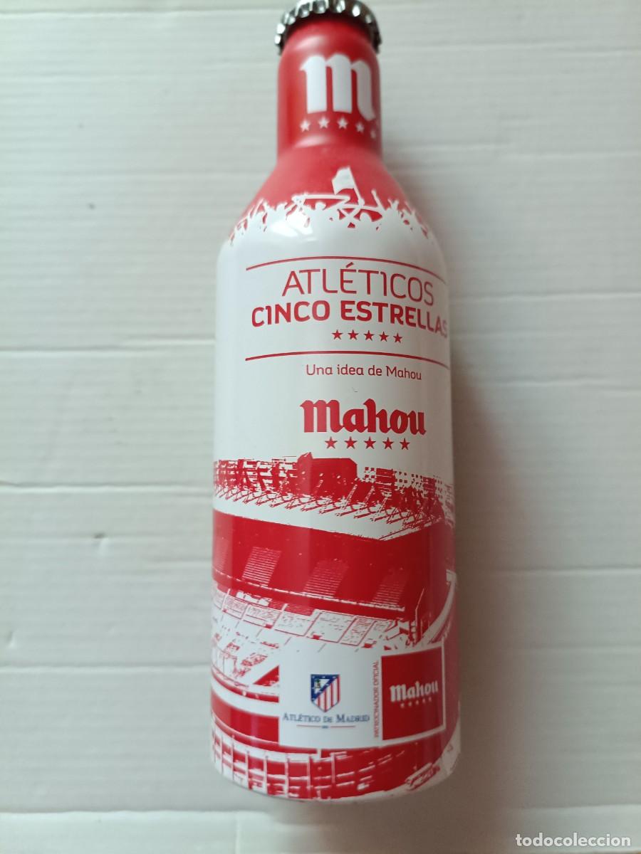Coleccionismo de cervezas: Botella aluminio Mahou Atl&eacute;ticos Cinco Estrellas 2014