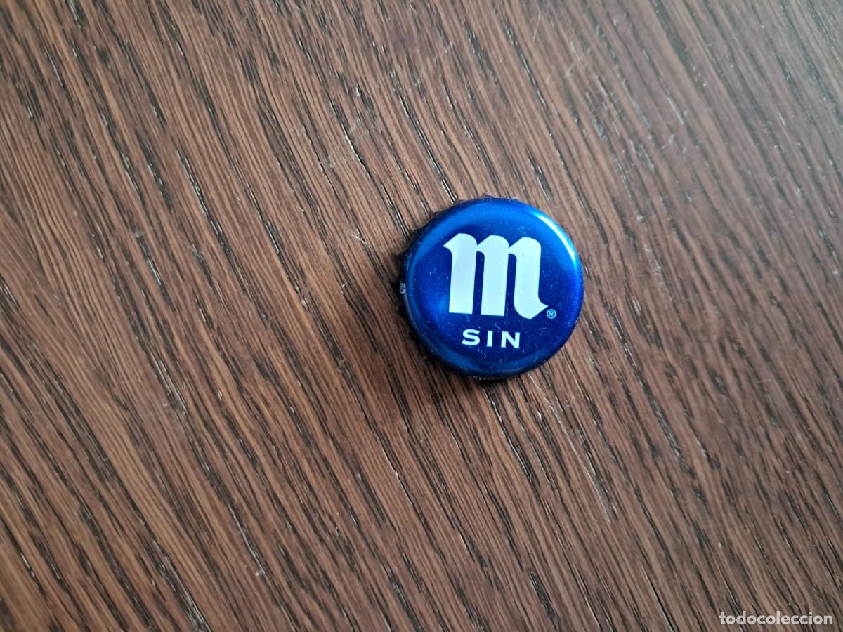 Coleccionismo de cervezas: chapa tap&oacute;n corona de cerveza, Mahou, sin alcohol, azul.