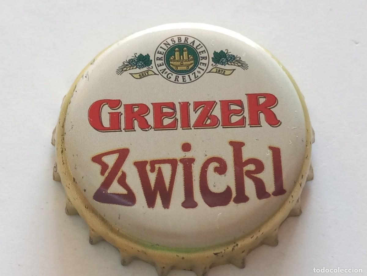 Coleccionismo de cervezas: Chapa tap&oacute;n corona de la cerveza alemana GREIZER ZWICKL