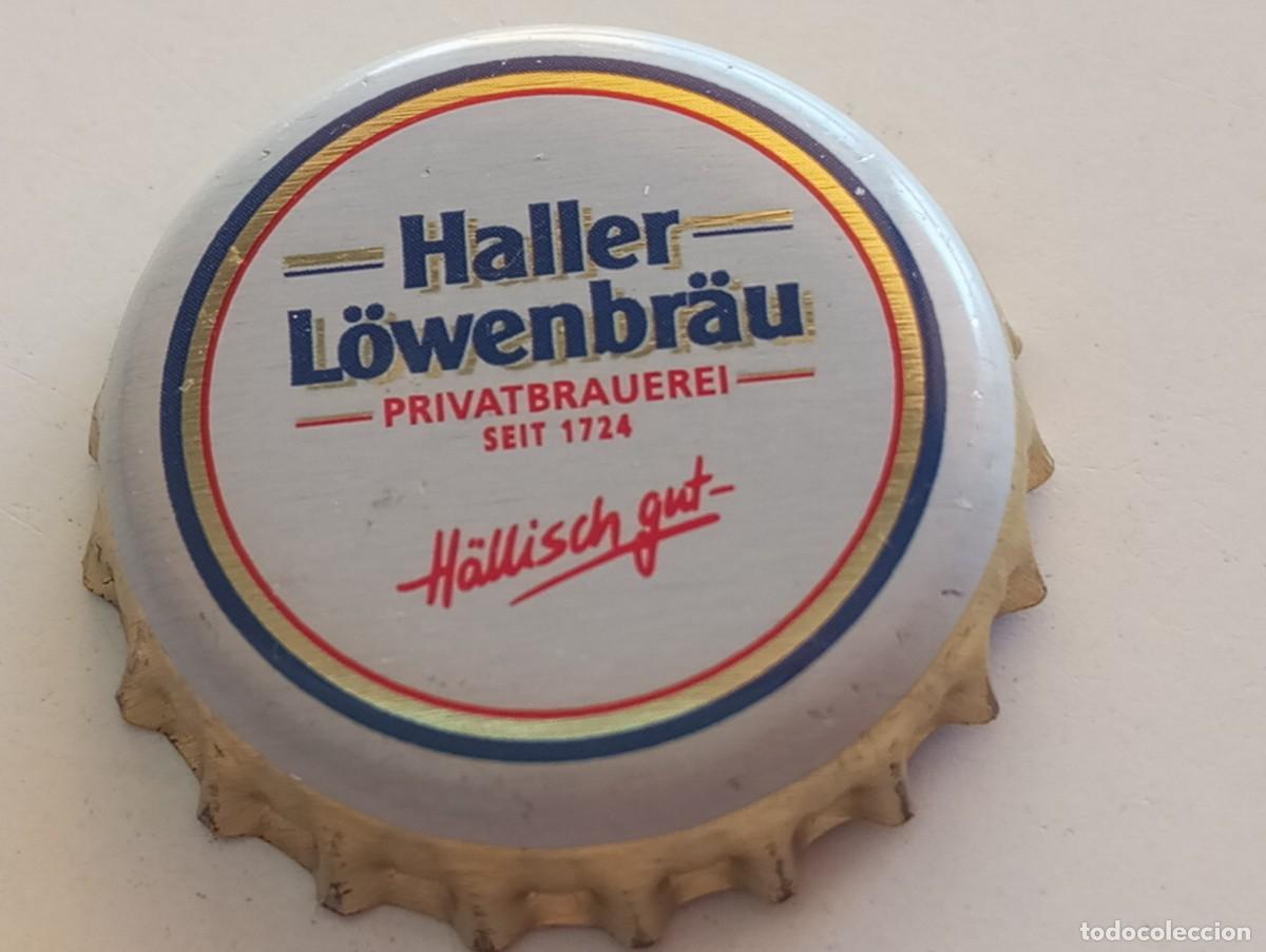 Coleccionismo de cervezas: Chapa tap&oacute;n corona de la cerveza alemana HALLER L&Ouml;WENBR&Auml;U H&Auml;LLISCH GUT - PRIVATBRAUEREI SEIT 1724