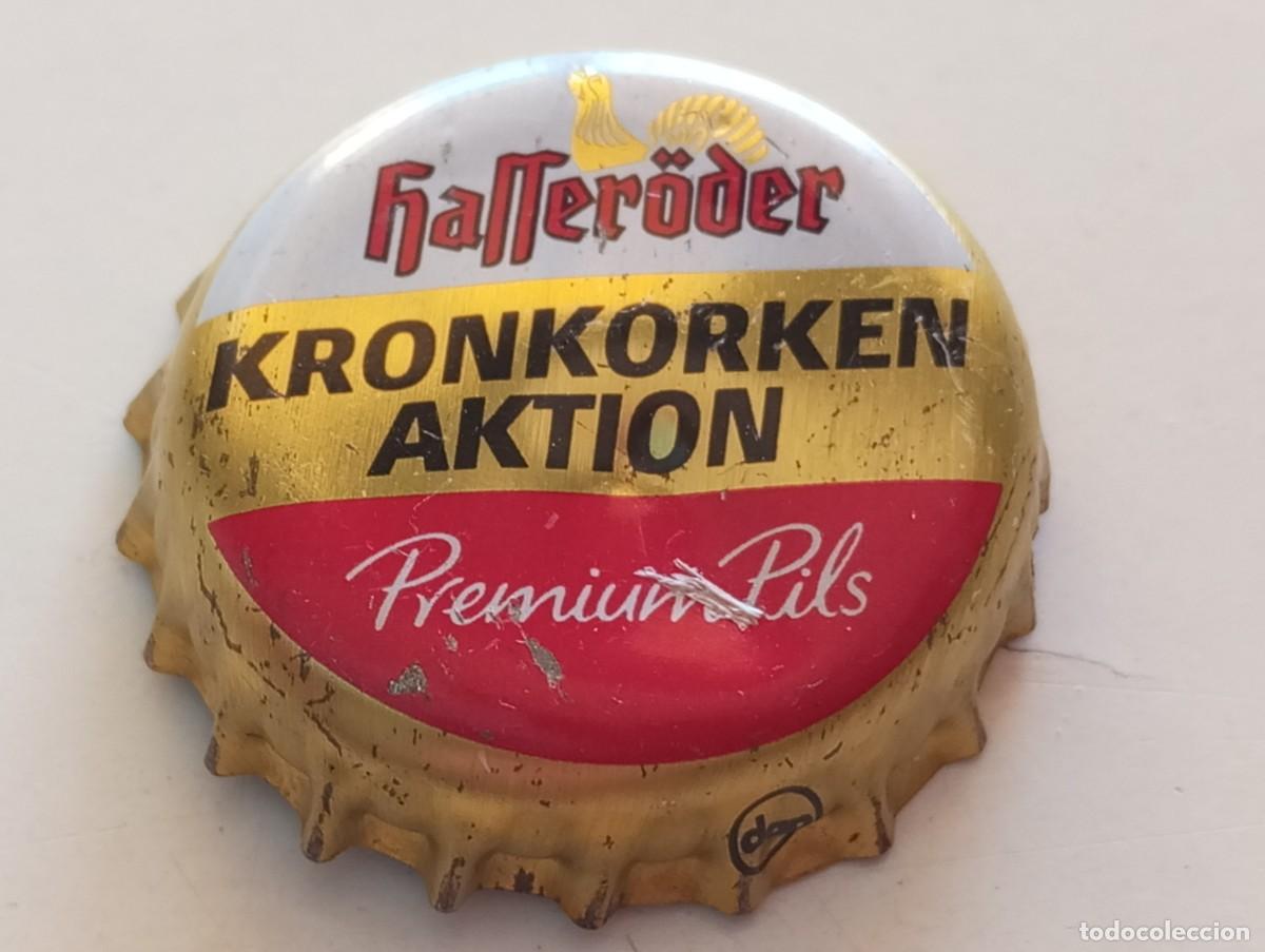Coleccionismo de cervezas: Chapa tap&oacute;n corona de la cerveza alemana HASSER&Ouml;DER PREMIUM PILS KRONKORKEN AKTION