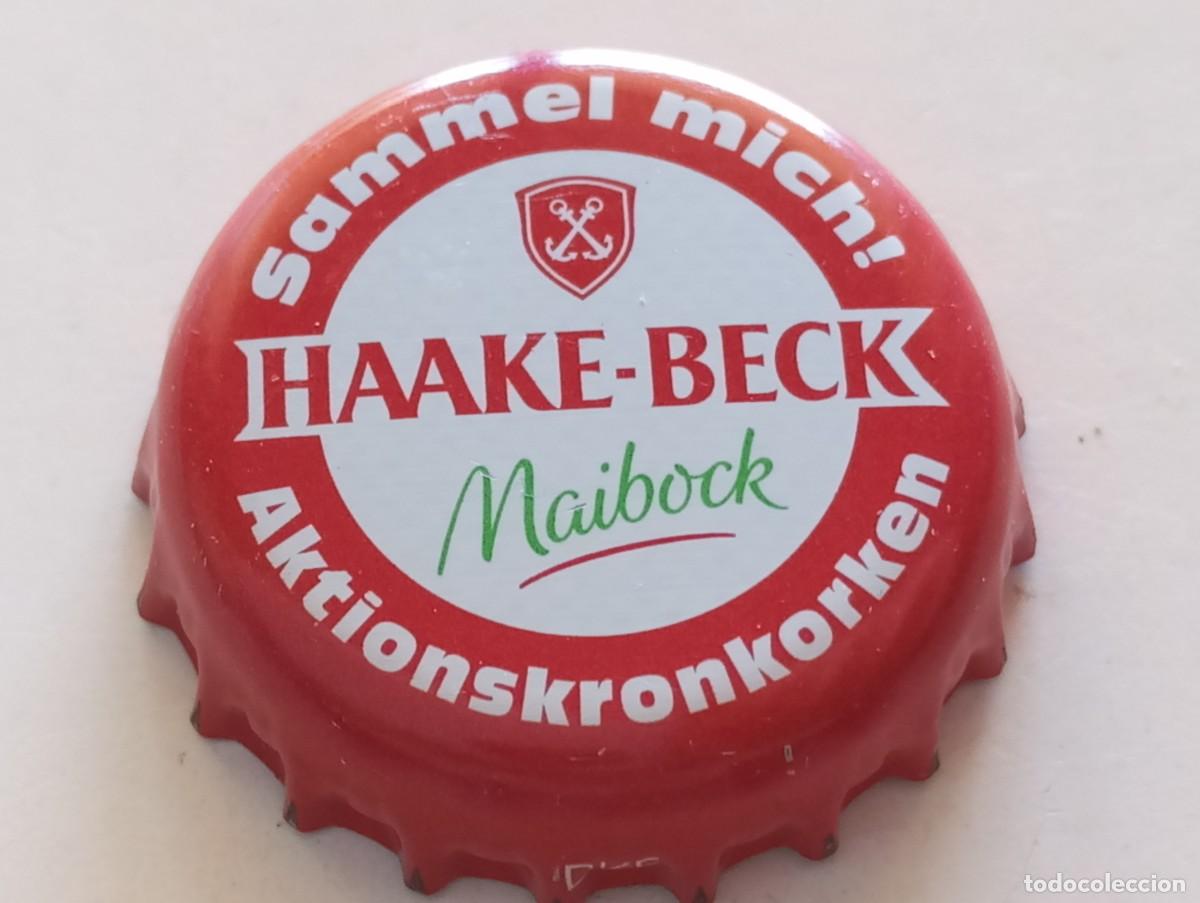 Coleccionismo de cervezas: Chapa tap&oacute;n corona de la cerveza alemana HAAKE-BECK MAIBOCK SAMMEL MICH! AKTIONSKRONKORKEN