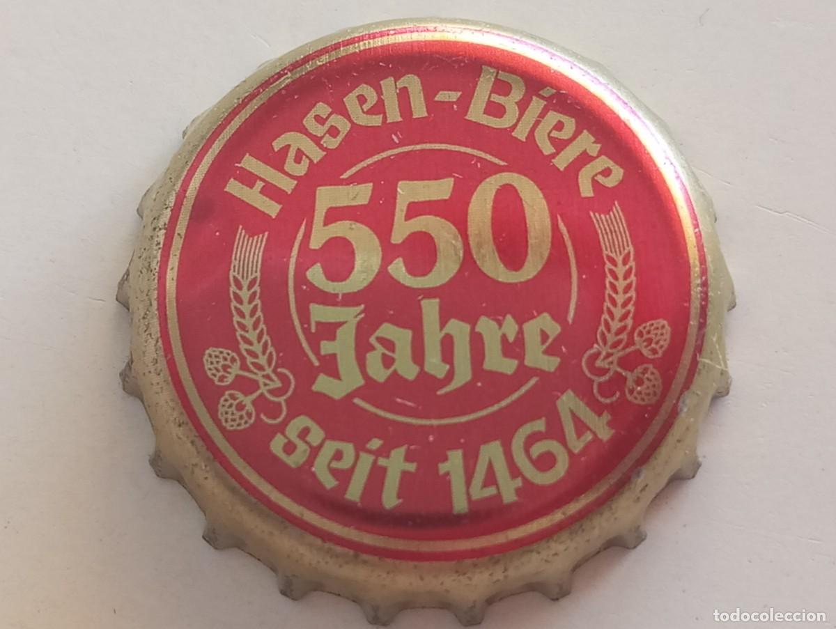 Coleccionismo de cervezas: Chapa tap&oacute;n corona de la cerveza alemana HASEN-BIERE 550 JAHRE SEIT 1464