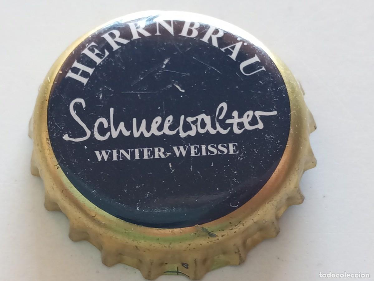 Coleccionismo de cervezas: Chapa tap&oacute;n corona de la cerveza alemana HERRNBR&Auml;U SCHNEEWALZER WINTER-WEISSE