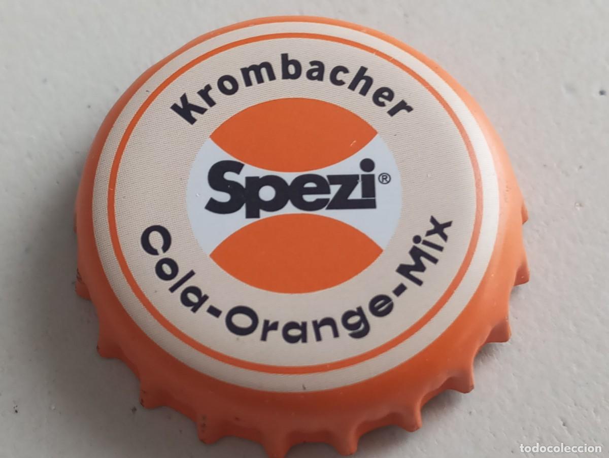Coleccionismo de cervezas: Chapa tap&oacute;n corona de la cerveza alemana KROMBACHER SPEZI COLA-ORANGE-MIX