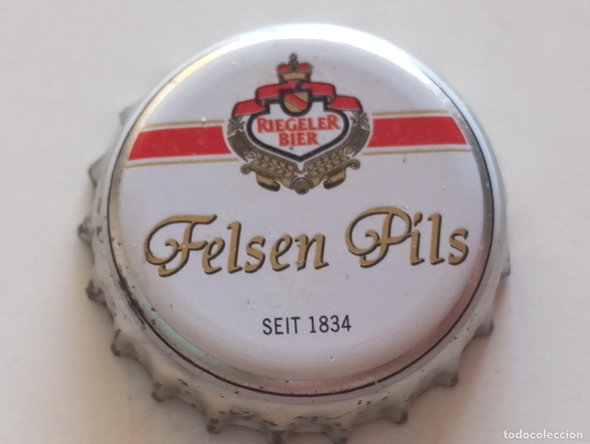 Coleccionismo de cervezas: Chapa tap&oacute;n corona de la cerveza alemana RIEGELER BIER FELSEN PILS SEIT 1834