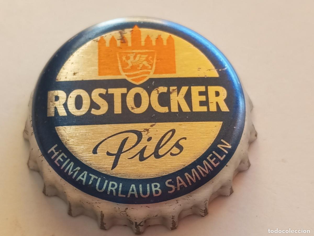 Coleccionismo de cervezas: Chapa tap&oacute;n corona de la cerveza alemana ROSTOCKER PILS HEIMATURLAUB SAMMELN