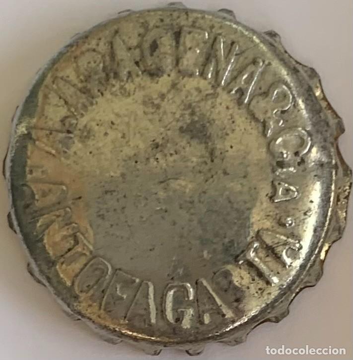 Coleccionismo de cervezas: Muy antigua chapa chilena Antofagasta (entre 1930 y 1940) con corcho