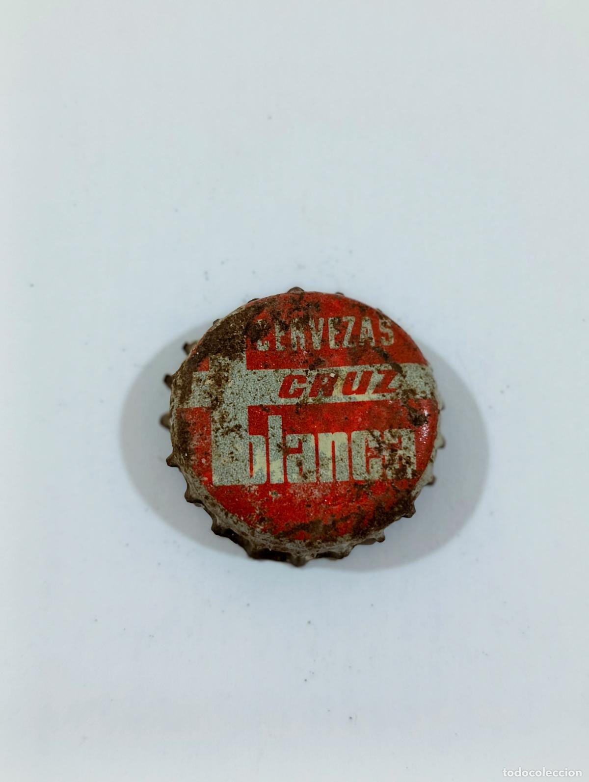 Coleccionismo de cervezas: CHAPA TAPON CORONA CON EL DORSO DE CORCHO. CERVEZA CRUZ BLANCA