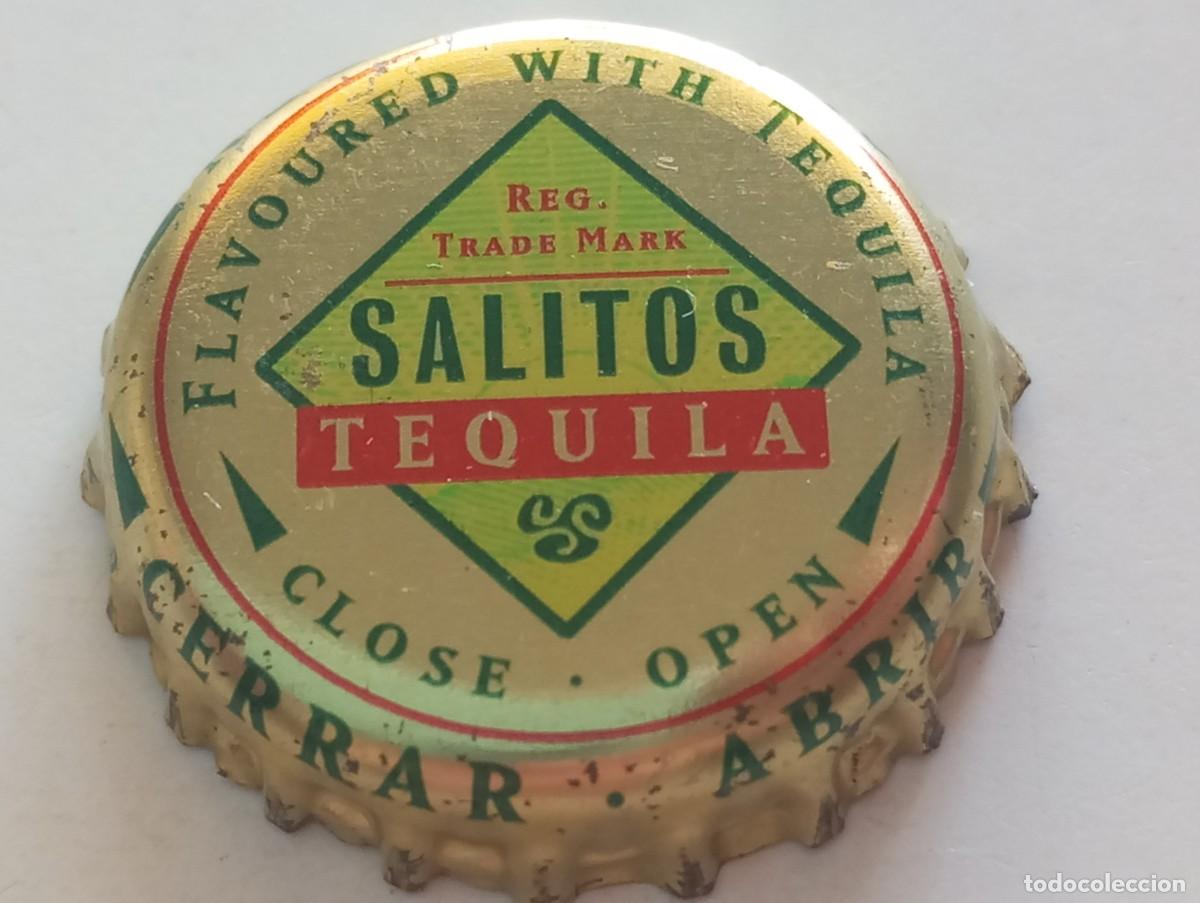 Coleccionismo de cervezas: Chapa tap&oacute;n corona de la cerveza alemana SALITOS TEQUILA FLAVOURED WITH TEQUILA (CLOSE - OPEN)