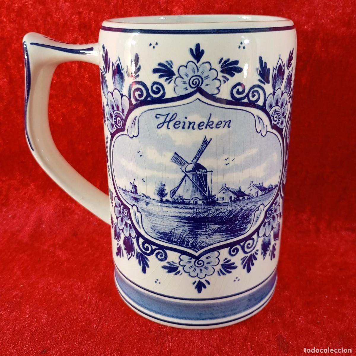 Coleccionismo de cervezas: JARRA DE CERVEZA - HEINEKEN - DELFT BLUE - DELFTSCHE HUGS - 13 CM / 3077