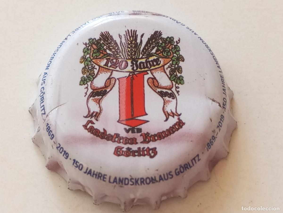 Colecionismo de cervejas: Chapa tap&oacute;n corona de la cerveza alemana LANDSKRON AUS G&Ouml;RLITZ 150 JAHRE (1869-2019)