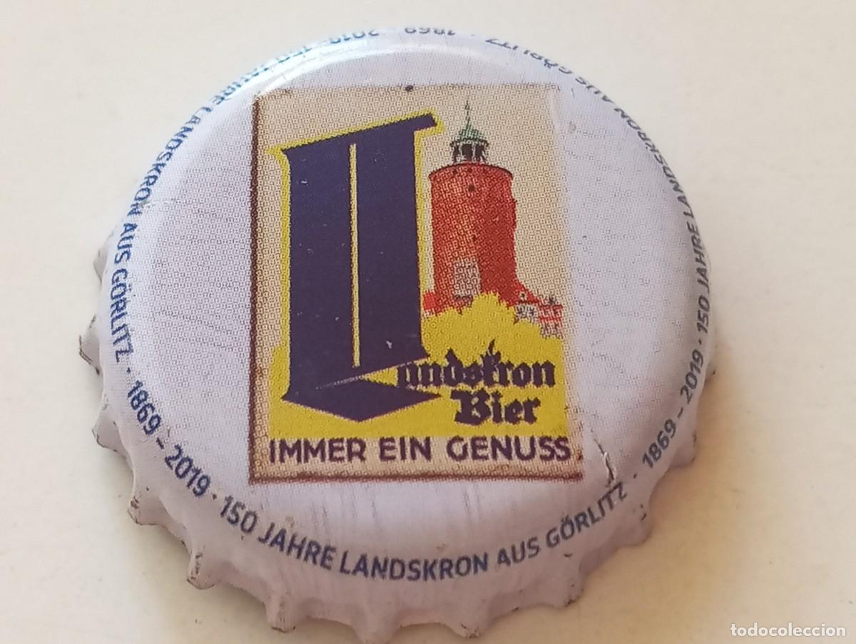 Colecionismo de cervejas: Chapa tap&oacute;n corona de la cerveza alemana LANDSKRON AUS G&Ouml;RLITZ 150 JAHRE (1869-2019)
