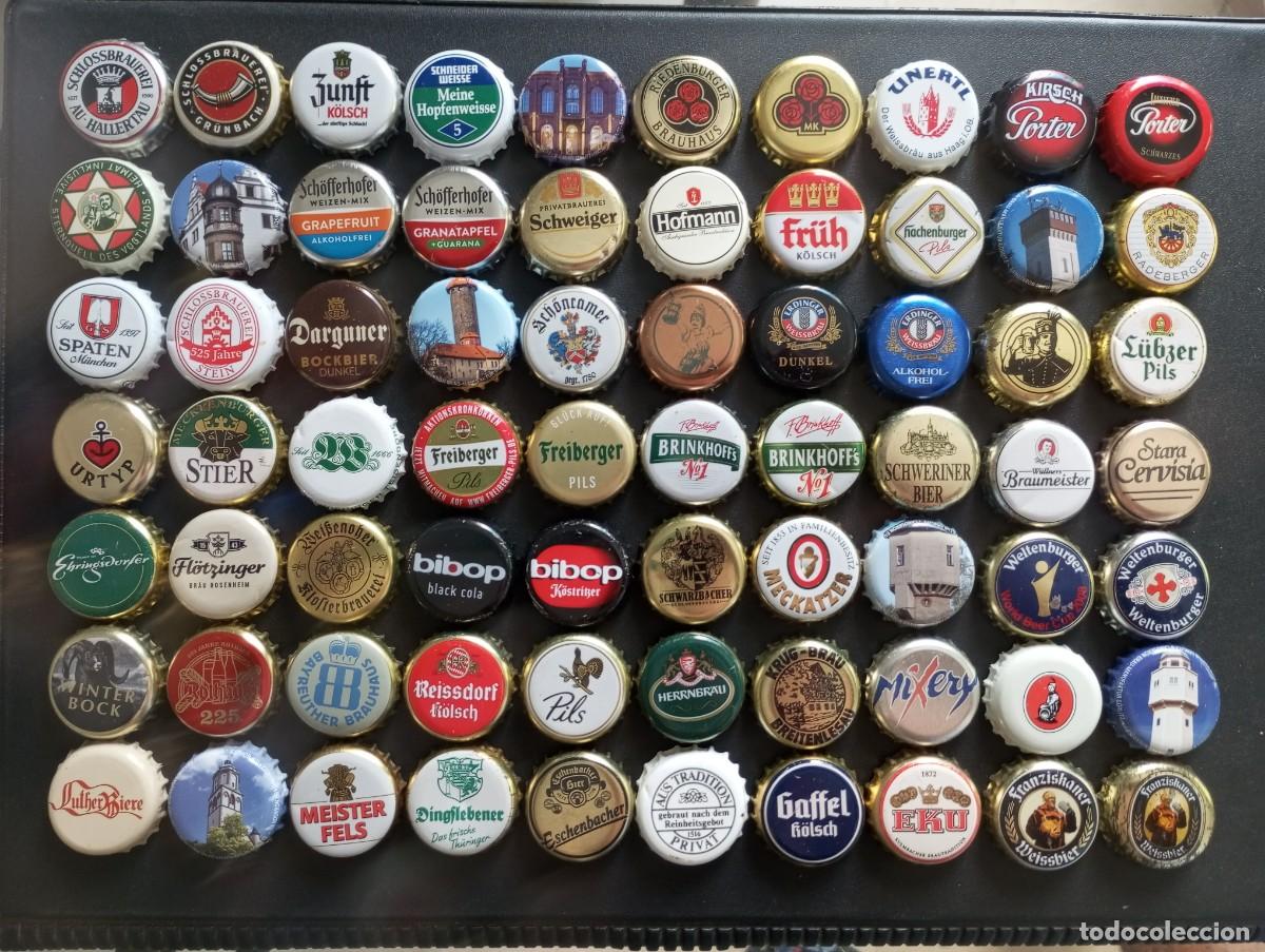 Coleccionismo de cervezas: Lote surtido de 70 chapas tap&oacute;n corona DIFERENTES de cervezas alemanas (ALEMANIA - 11)