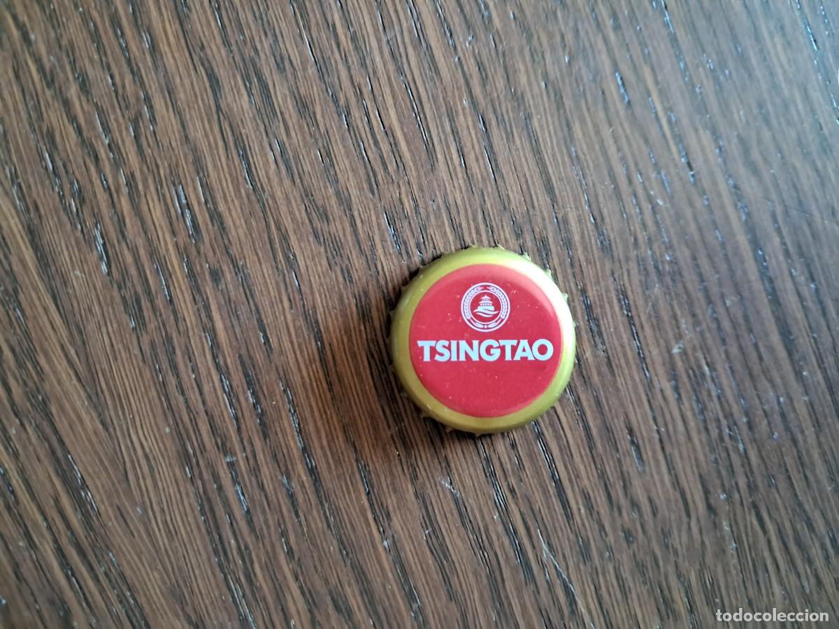 Coleccionismo de cervezas: chapa tap&oacute;n corona, cerveza china, Tsingtao.