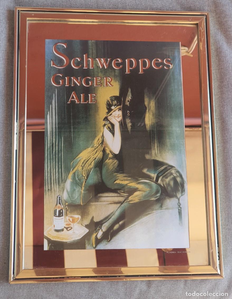 Coleccionismo de cervezas: Espejo Publicitario Vintage Schweppes