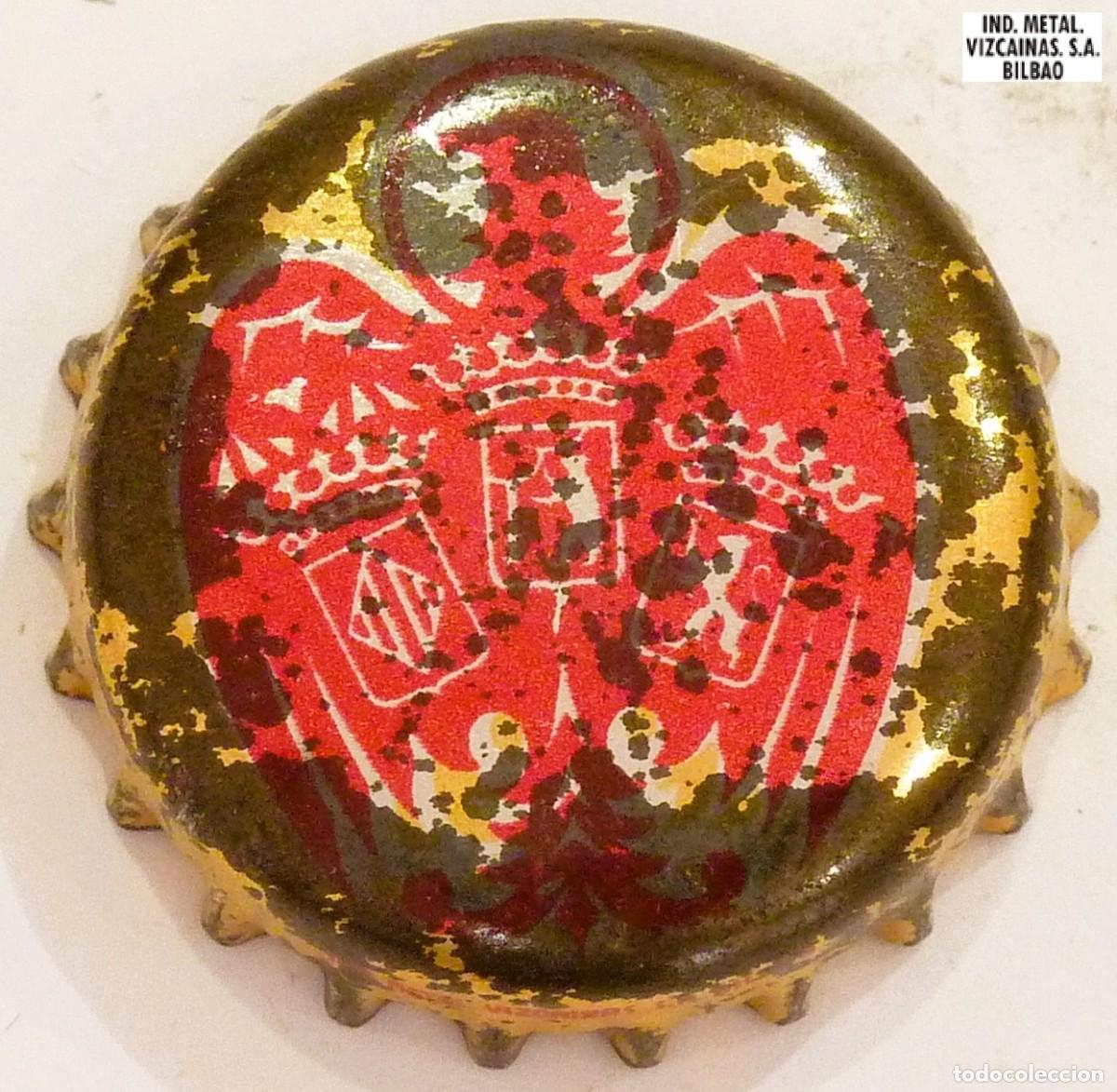 Collectable Beer: Chapa Cerveza EL &Aacute;GUILA fondo dorado y plateado xapa kronkorken tappi bottle cap capsule - JV