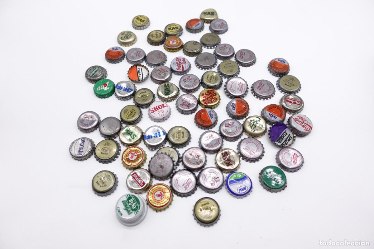 Coleccionismo de cervezas: GRAN LOTE DE CHAPAS DE BOTELLA VINTAGE - MARCAS VARIADAS DE REFRESCOS Y CERVEZAS KAS COCA COLA FANTA