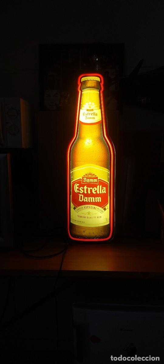 Coleccionismo de cervezas: Botella publicitaria luminosa Estrella Damm