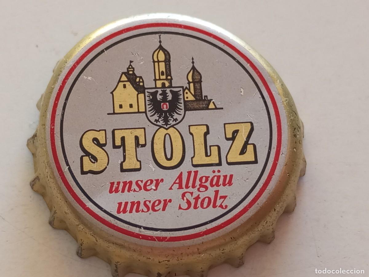 Coleccionismo de cervezas: Chapa tap&oacute;n corona de la cerveza alemana STOLZ - UNSER ALLG&Auml;U UNSER STOLZ