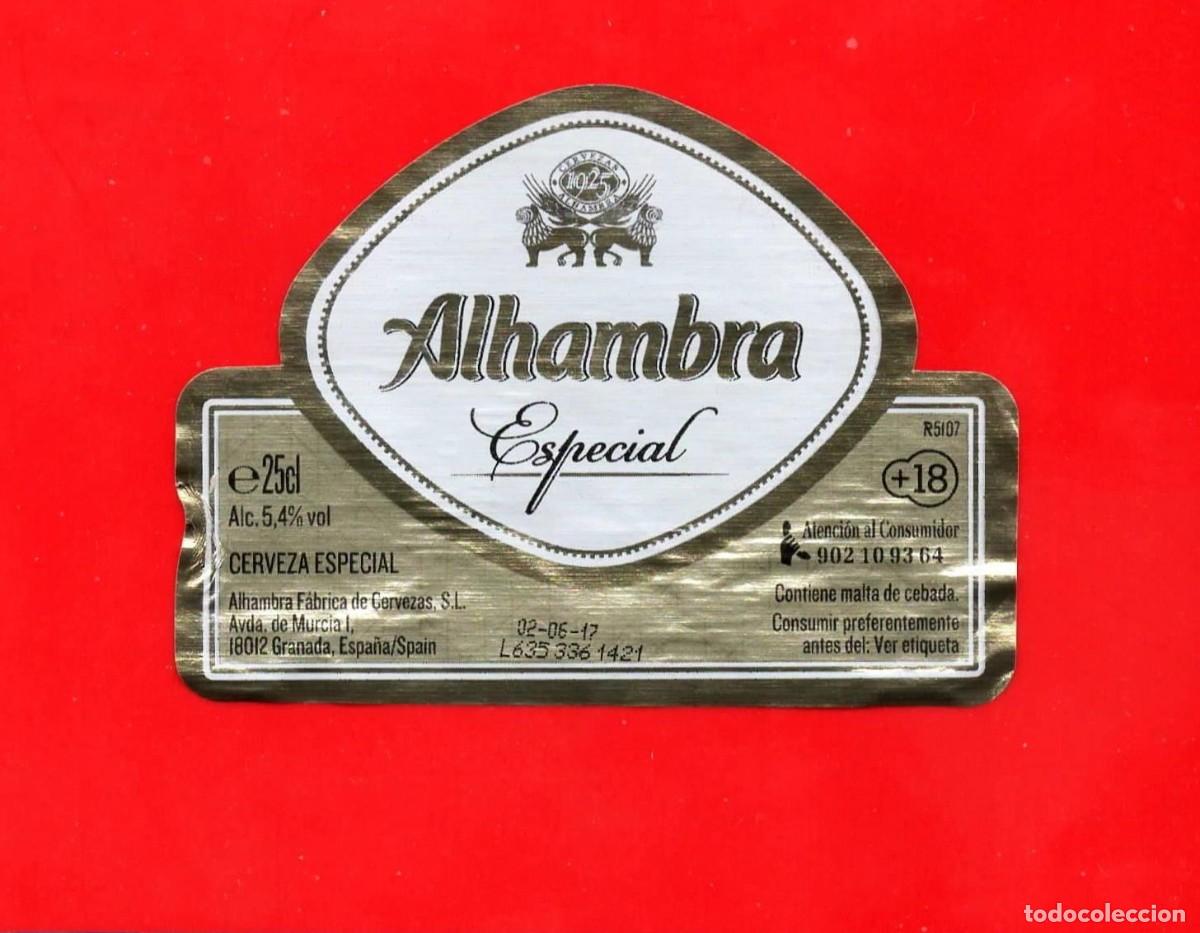 Coleccionismo de cervezas: Etiqueta Cerveza Alhambra - 2016