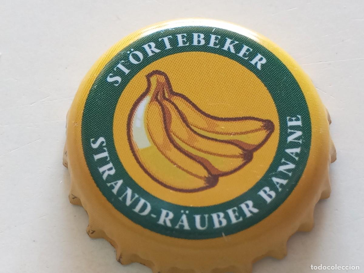 Coleccionismo de cervezas: Chapa tap&oacute;n corona de la cerveza alemana ST&Ouml;RTEBEKER STRAND-R&Auml;UBER BANANE