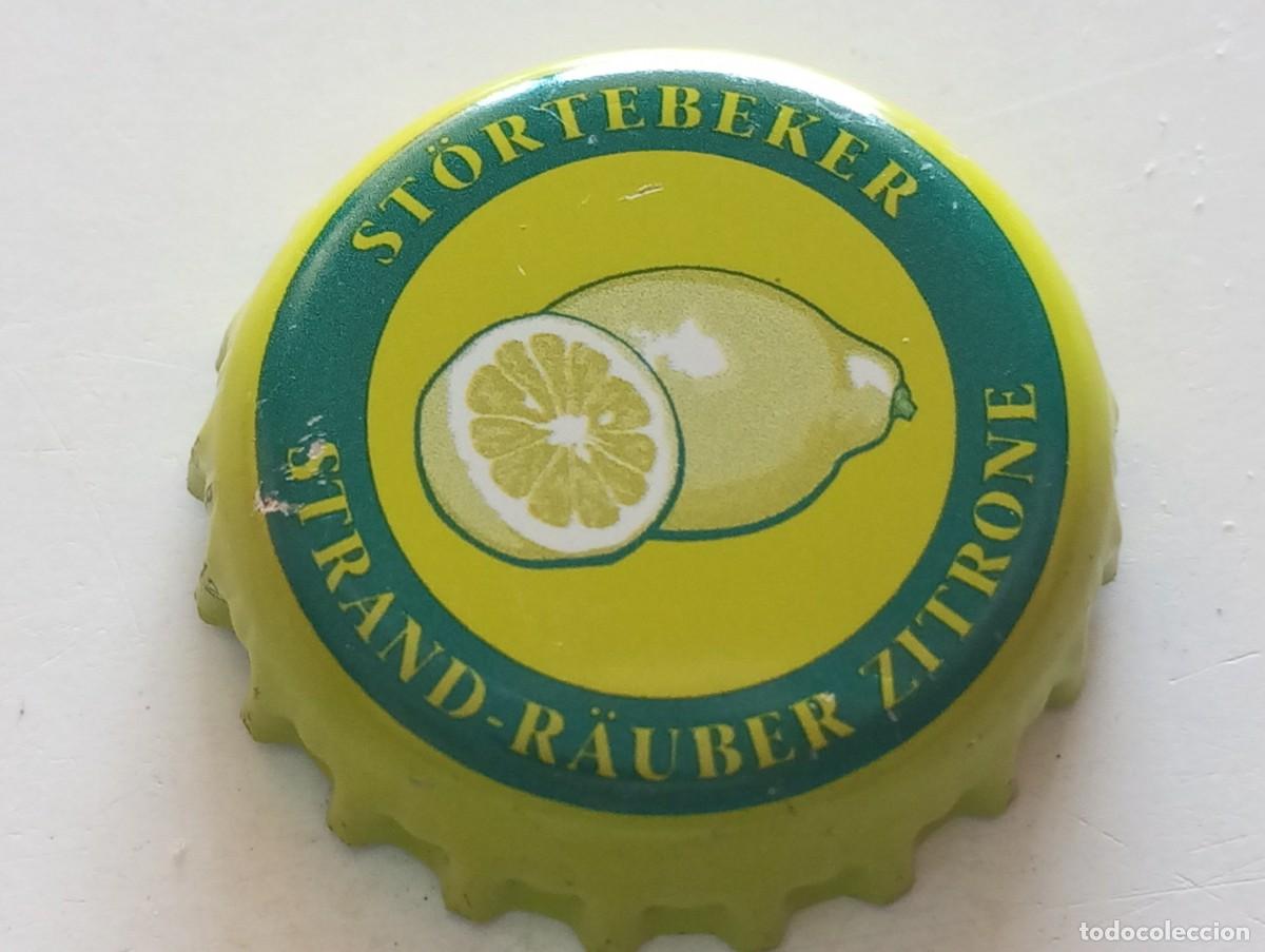 Coleccionismo de cervezas: Chapa tap&oacute;n corona de la cerveza alemana ST&Ouml;RTEBEKER STRAND-R&Auml;UBER ZITRONE