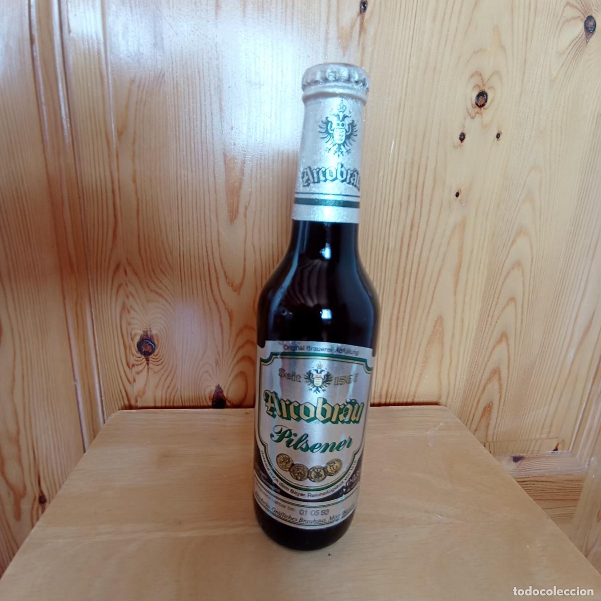 Coleccionismo de cervezas: Botella cerveza Arcobr&auml;u Pilsener - llena