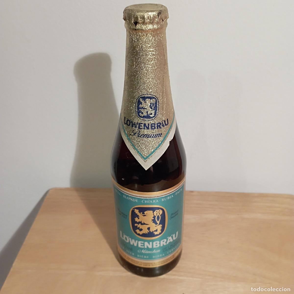 Coleccionismo de cervezas: Botella cerveza LOWENBR&Auml;U - llena