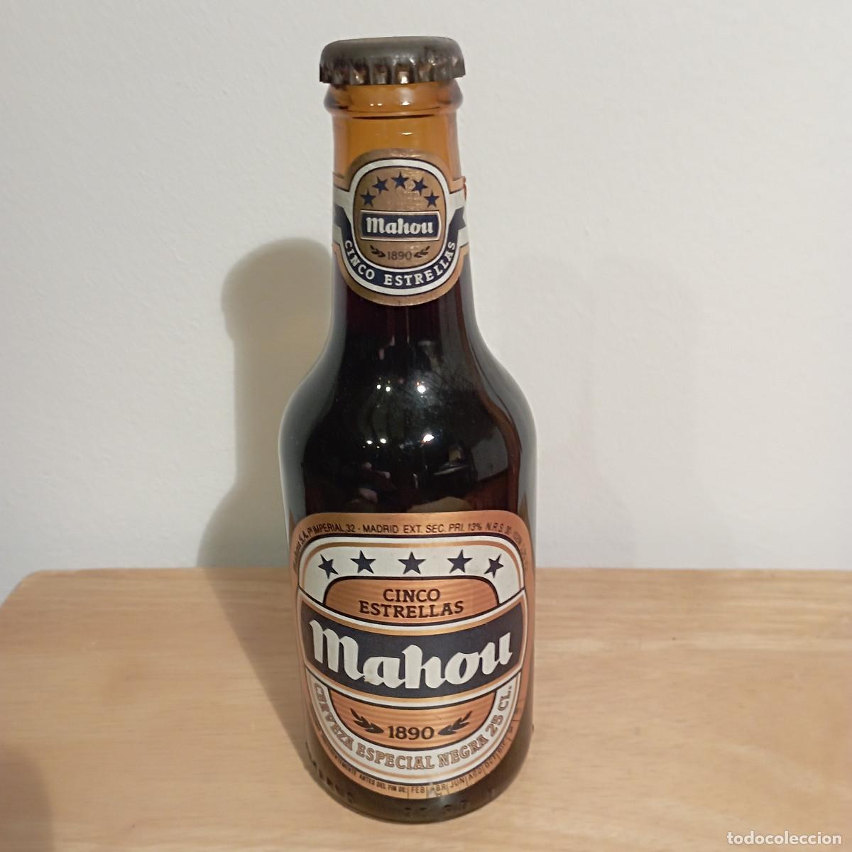 Coleccionismo de cervezas: Botella cerveza MAHOU - llena