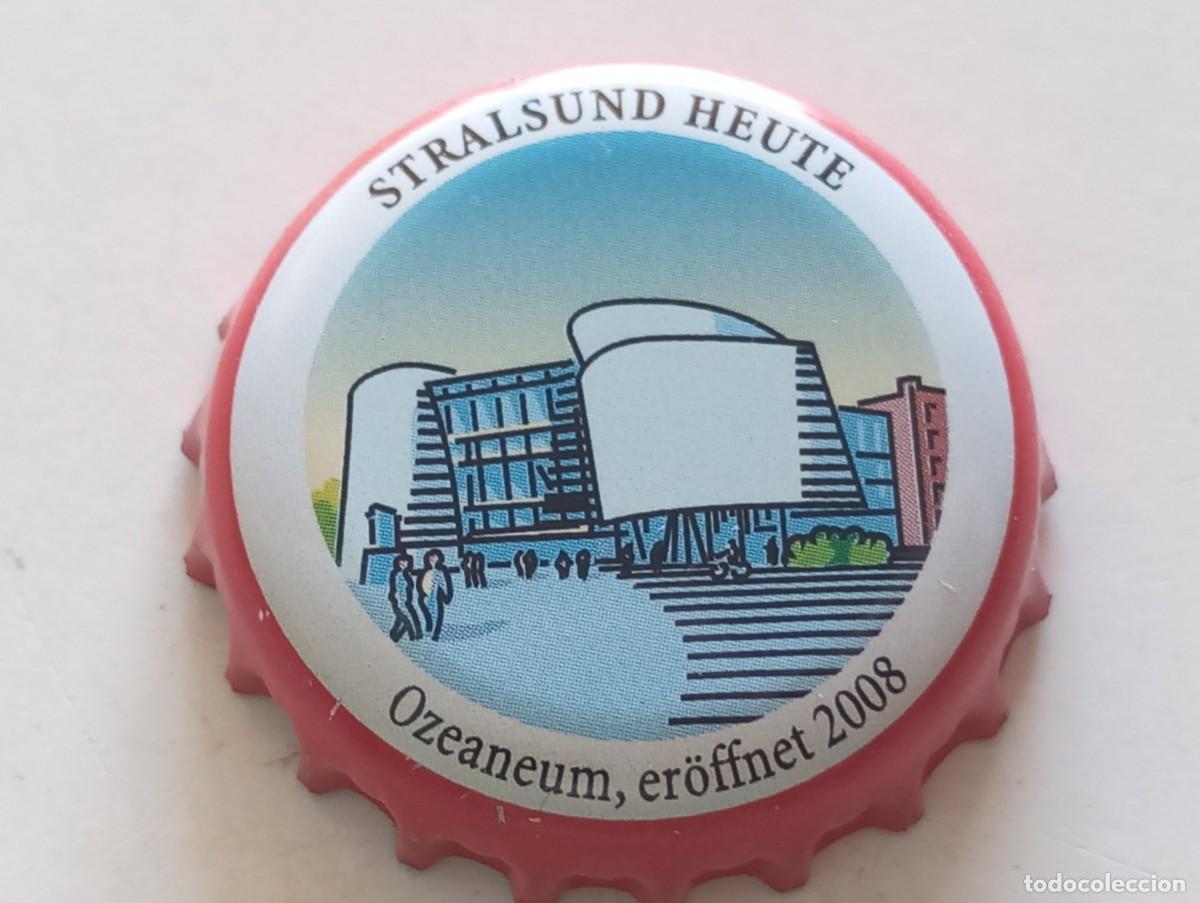 Coleccionismo de cervezas: Chapa tap&oacute;n corona de la cerveza alemana STRALSUND HEUTE - OZEANEUM, ER&Ouml;FFNET 2008