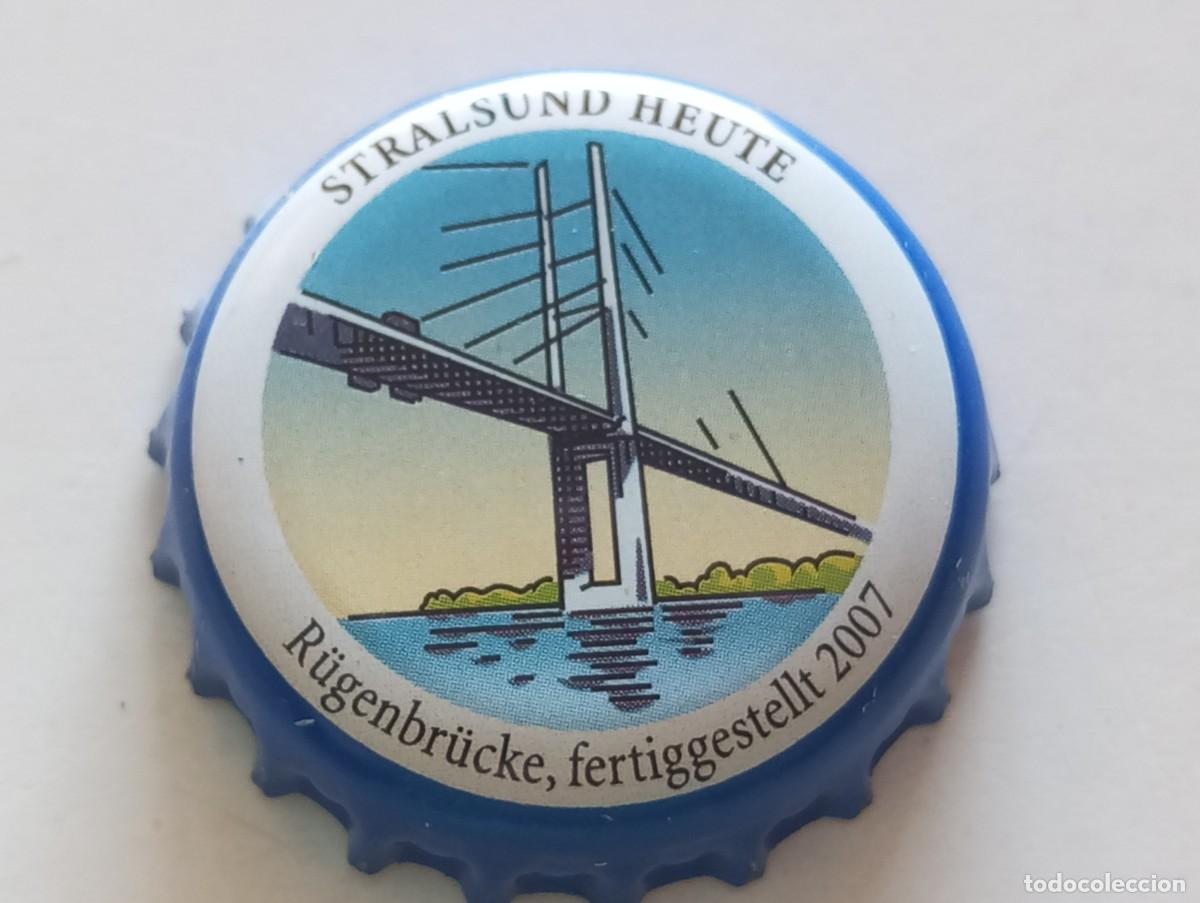 Coleccionismo de cervezas: Chapa tap&oacute;n corona de la cerveza alemana STRALSUND HEUTE - R&Uuml;GENBR&Uuml;CKE, FERTIGGESTELLT 2007