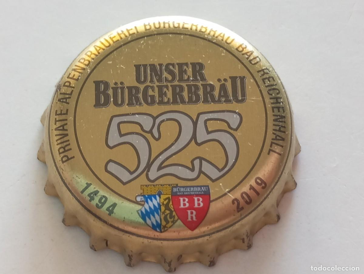 Coleccionismo de cervezas: Chapa tap&oacute;n corona de la cerveza alemana UNSER B&Uuml;RGERBR&Auml;U 525 (1494-2019)