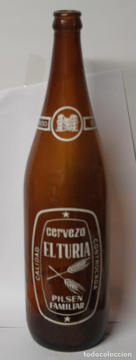 Coleccionismo de cervezas: ANTIGUA BOTELLA CERVEZA EL TURIA