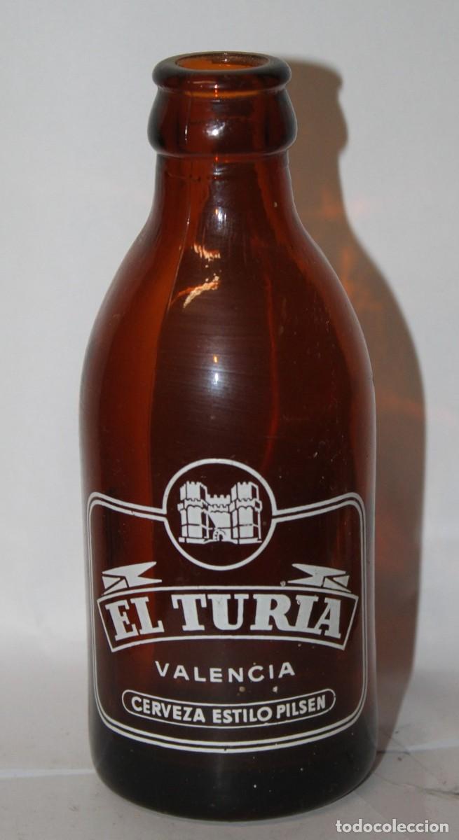 Coleccionismo de cervezas: ANTIGUA BOTELLA EL TURIA 20 CL.