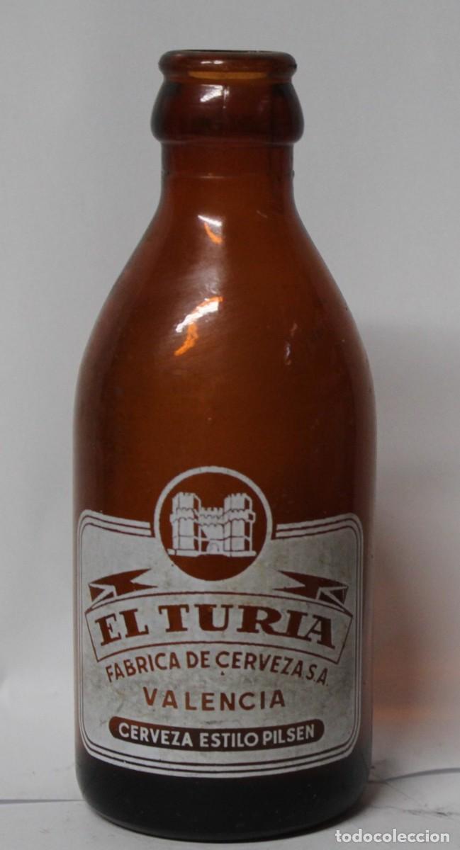 Coleccionismo de cervezas: ANTIGUA BOTELLA EL TURIA 20 CL.