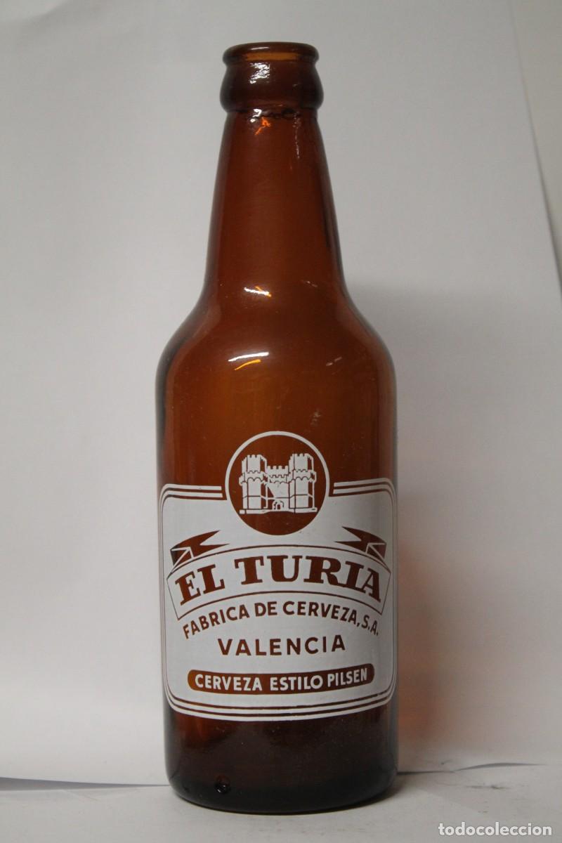 Coleccionismo de cervezas: BOTELLA EL TURIA 33 CL. - Foto 1