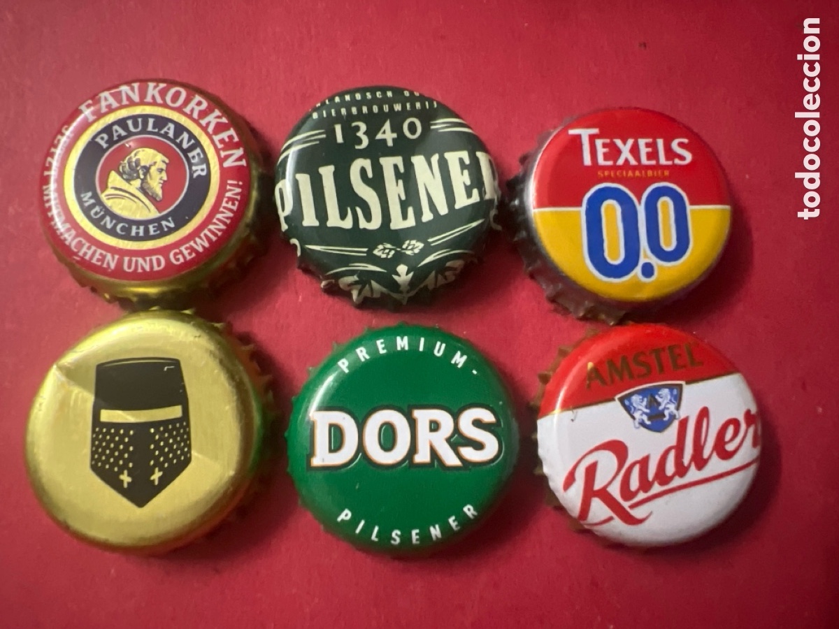 Coleccionismo de cervezas: T4/X83/H1. LOTE DE 6 CHAPAS DE CERVEZA