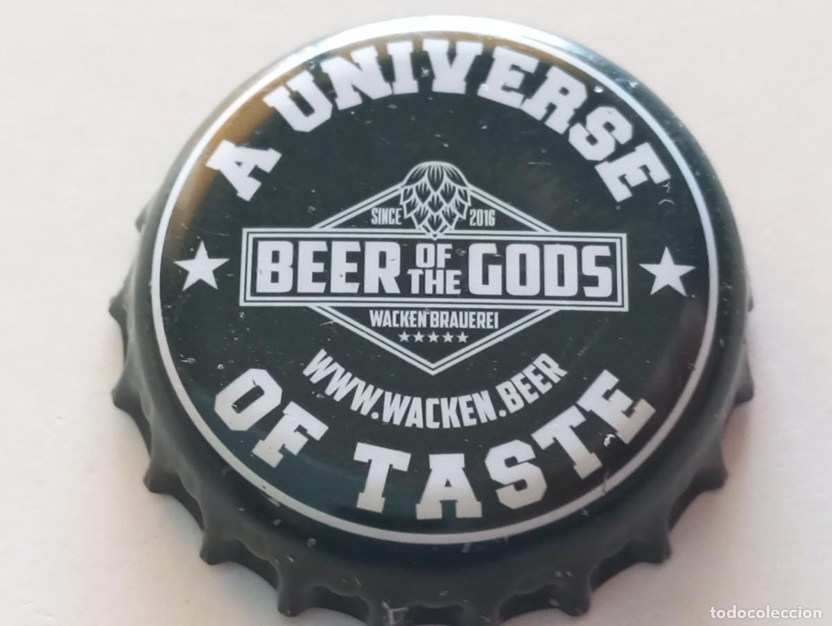 Coleccionismo de cervezas: Chapa tap&oacute;n corona de la cerveza alemana WACKEN BEER OF THE GODS A UNIVERSE OF TASTE