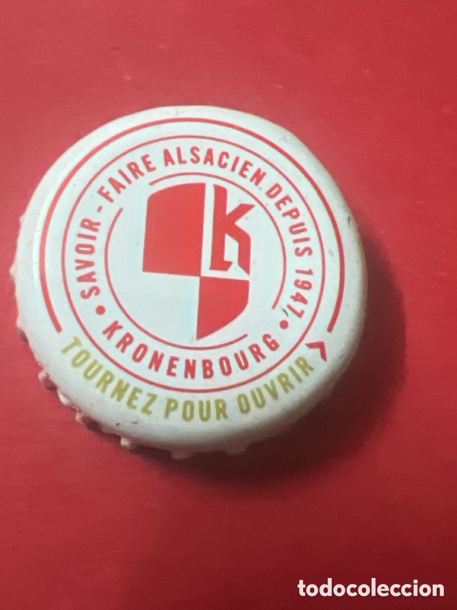 Coleccionismo de cervezas: G238/4. CHAPA CERVEZA - K Savoir-faire Alsacien depuis 1947 Kronenbourg Tournez pour ouvrir -