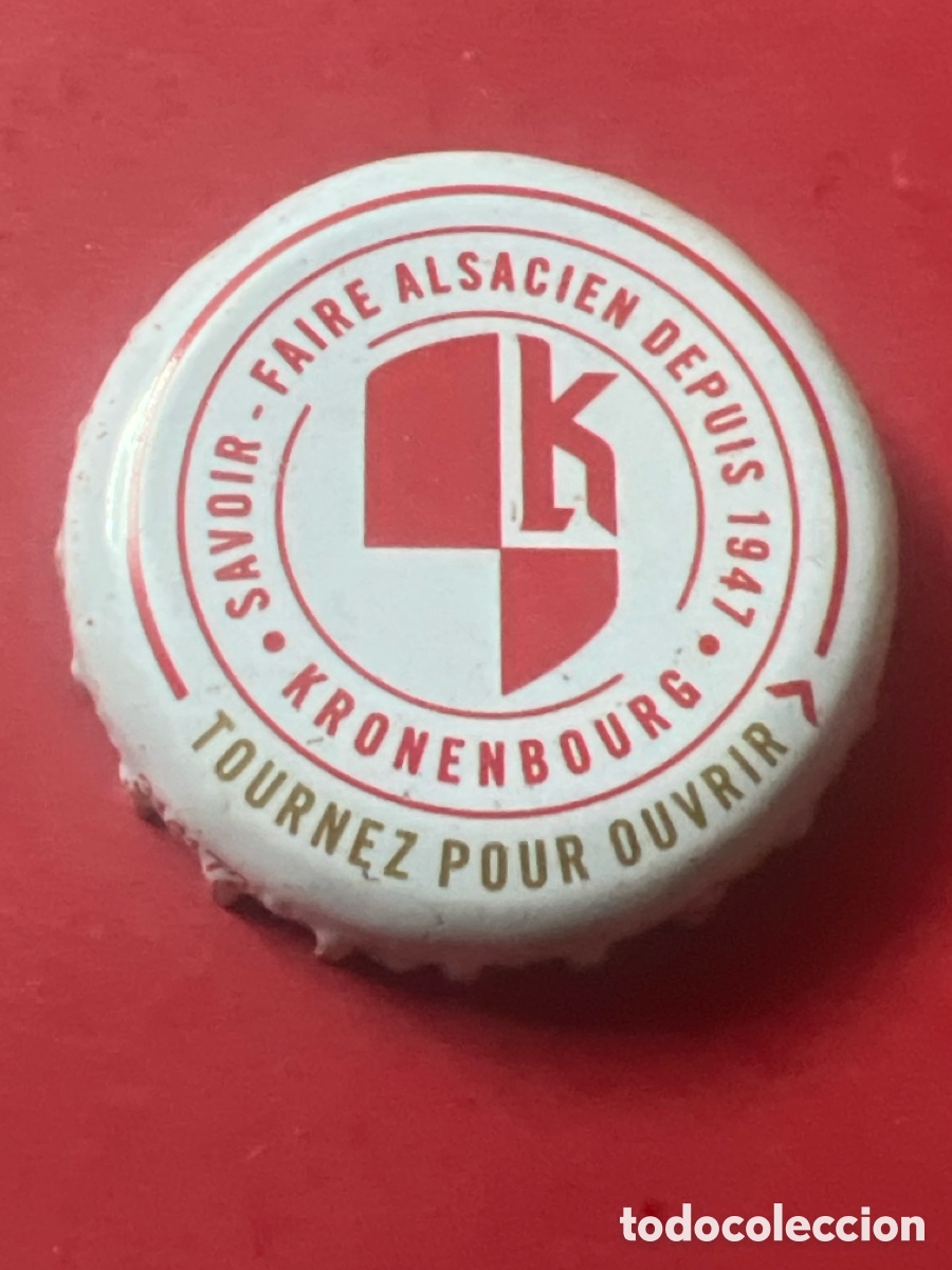 Coleccionismo de cervezas: E236. CHAPA CERVEZA - K Savoir-faire Alsacien depuis 1947 Kronenbourg Tournez pour ouvrir -