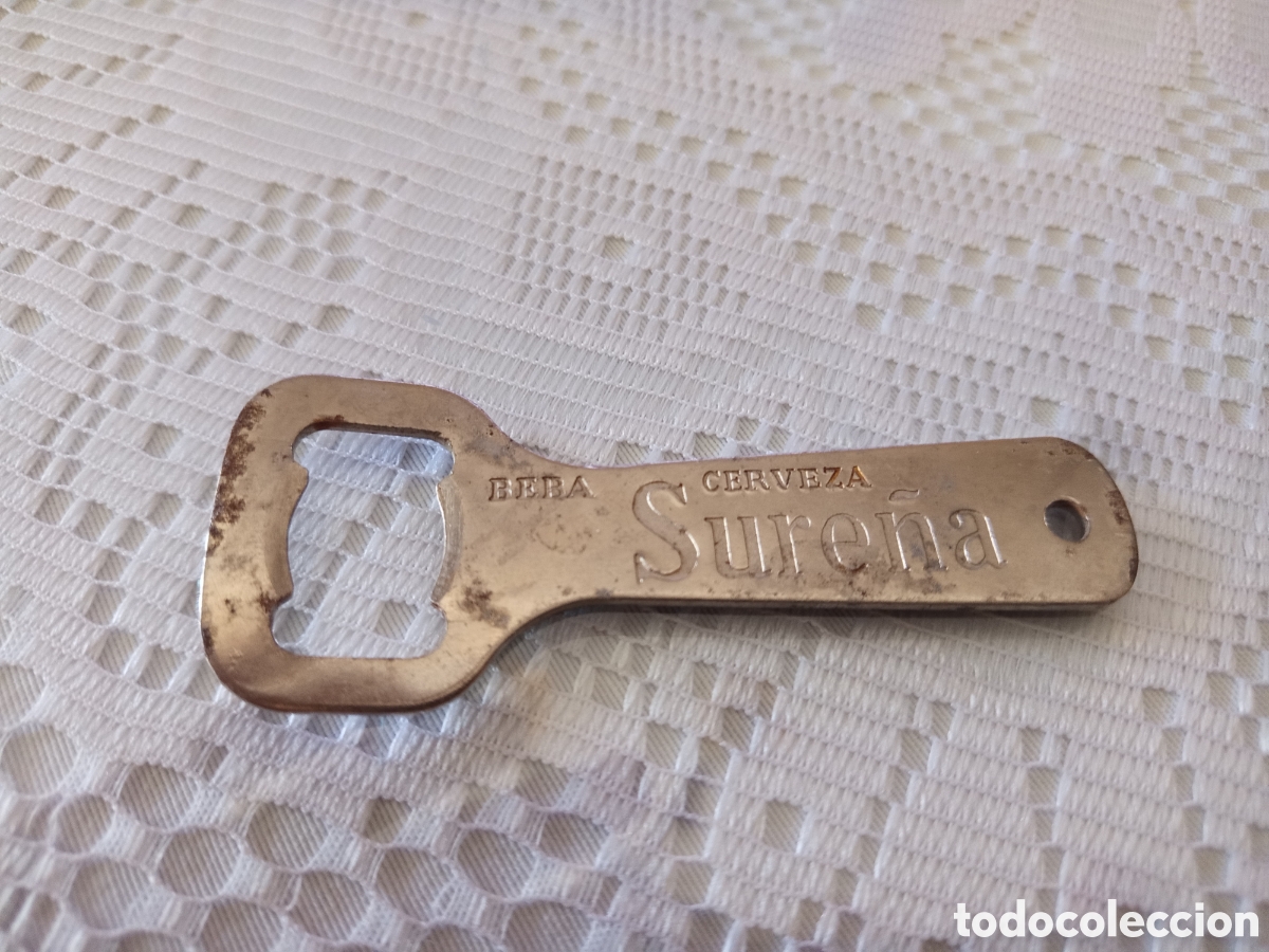 Coleccionismo de cervezas: Abridor de cerveza antiguo sure&ntilde;a cervezas Alhambra Penib&eacute;tica c&oacute;rdoba cerveza